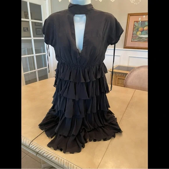 Just Cavalliblavk Ruffled Tiered Mini Dress - Picture 3 of 7